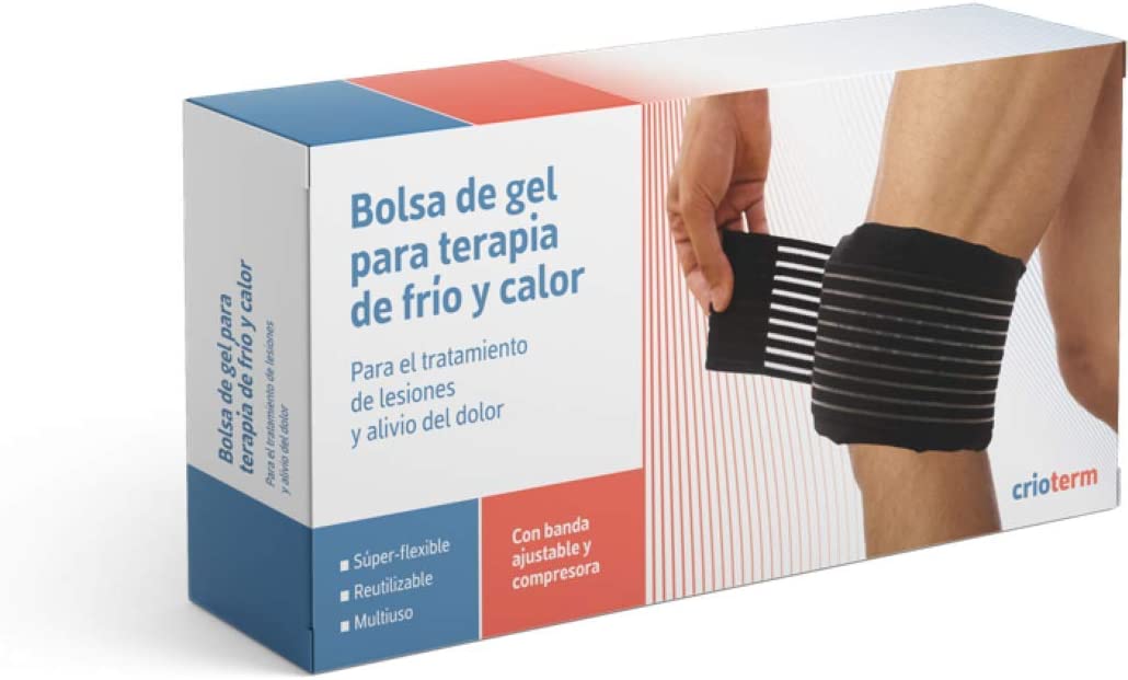 CRIOTERM - Bolsa de gel + Banda Multiuso Reutilizable - Terapia de Frío y Calor para el Tratamiento de Lesiones y Alivio del Dolor.